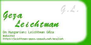 geza leichtman business card